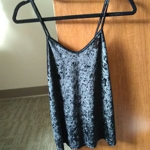 Crushed Velvet Black Tank
